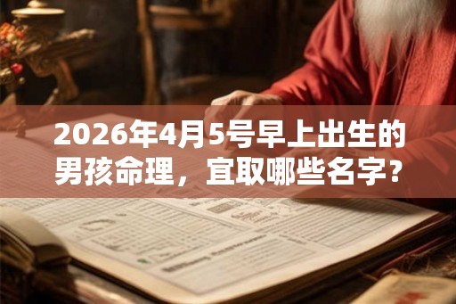 2026年4月5号早上出生的男孩命理，宜取哪些名字？