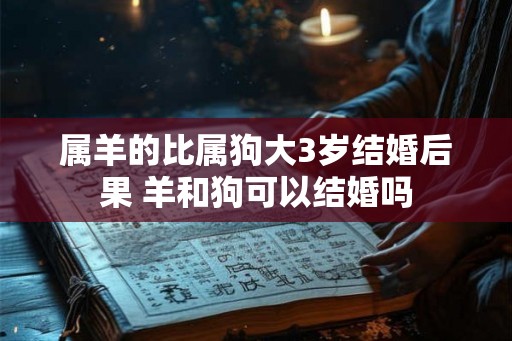 属羊的比属狗大3岁结婚后果 羊和狗可以结婚吗