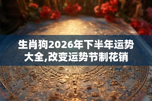 生肖狗2026年下半年运势大全,改变运势节制花销