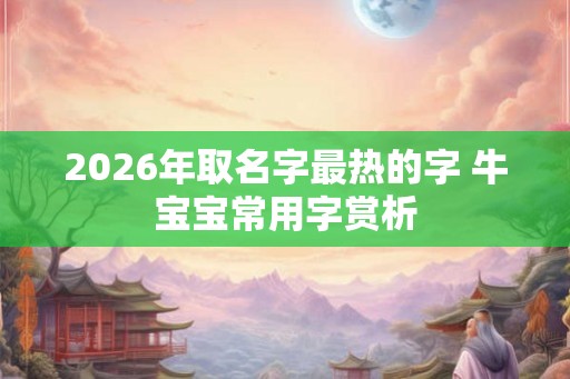 2026年取名字最热的字 牛宝宝常用字赏析