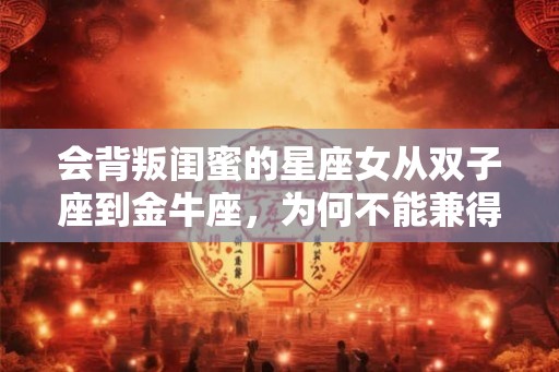 会背叛闺蜜的星座女从双子座到金牛座,为何不能兼得爱情和友情? 会背叛闺蜜的星座女从双子座到金牛座,为何不能兼得爱情和友情?