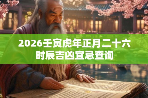 2026壬寅虎年正月二十六时辰吉凶宜忌查询 2026壬寅虎年正月二十六时辰吉凶宜忌查询