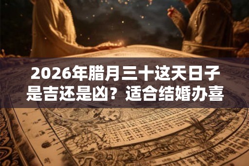 2026年腊月三十这天日子是吉还是凶？适合结婚办喜事吗？
