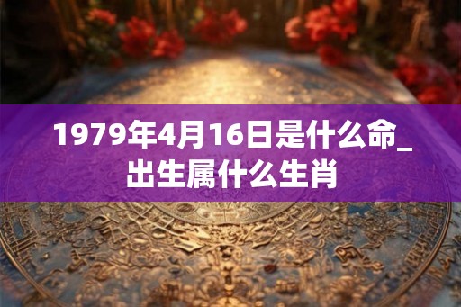 1979年4月16日是什么命_出生属什么生肖