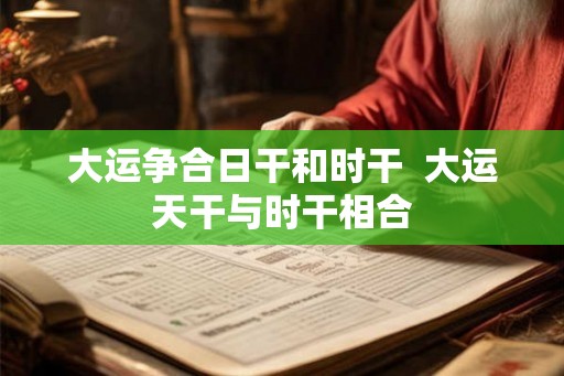 大运争合日干和时干  大运天干与时干相合
