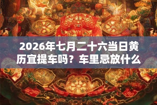 2026年七月二十六当日黄历宜提车吗？车里忌放什么东西