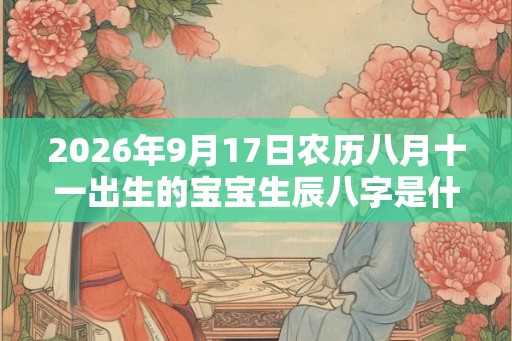 2026年9月17日农历八月十一出生的宝宝生辰八字是什么