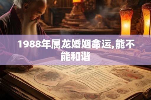 1988年属龙婚姻命运,能不能和谐