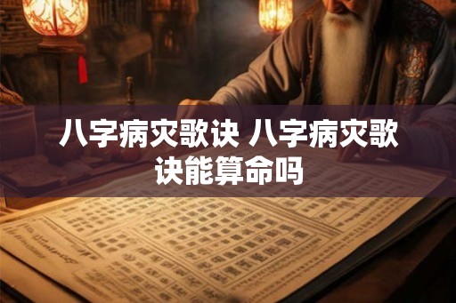 八字病灾歌诀 八字病灾歌诀能算命吗