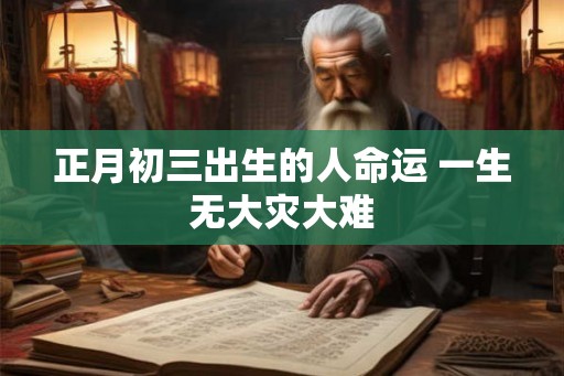 正月初三出生的人命运 一生无大灾大难