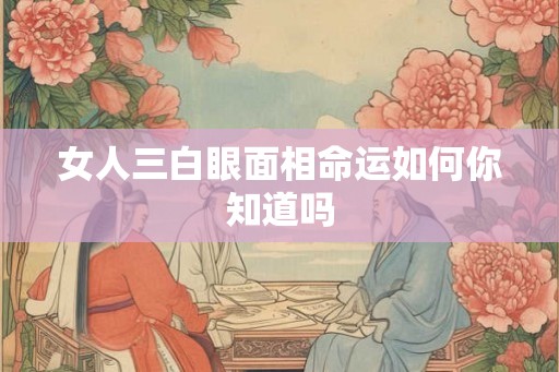 女人三白眼面相命运如何你知道吗
