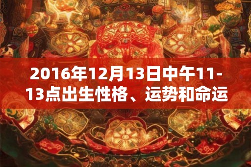 2016年12月13日中午11-13点出生性格、运势和命运