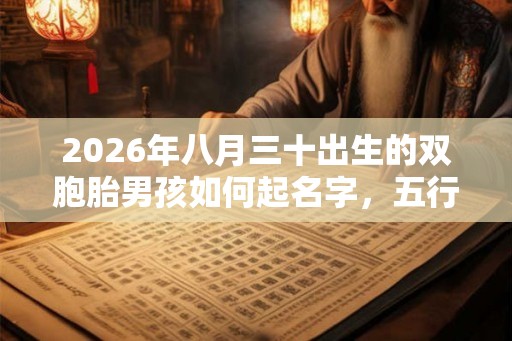 2026年八月三十出生的双胞胎男孩如何起名字，五行属什么？