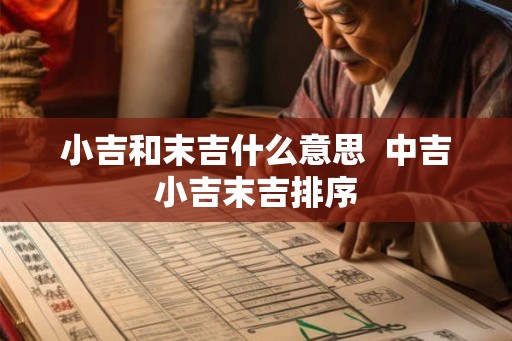 小吉和末吉什么意思  中吉小吉末吉排序