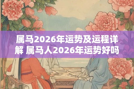 属马2026年运势及运程详解 属马人2026年运势好吗