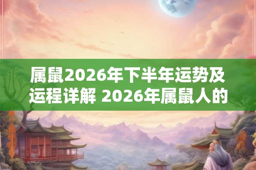 属鼠2026年下半年运势及运程详解 2026年属鼠人的全年每月运势