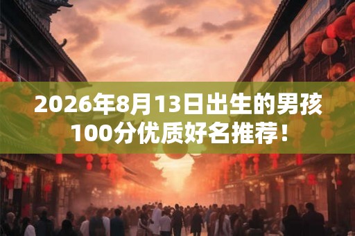 2026年8月13日出生的男孩100分优质好名推荐！