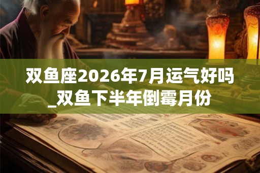 双鱼座2026年7月运气好吗_双鱼下半年倒霉月份