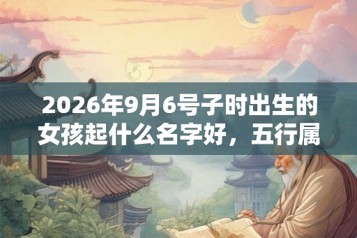 2026年9月6号子时出生的女孩起什么名字好，五行属什么