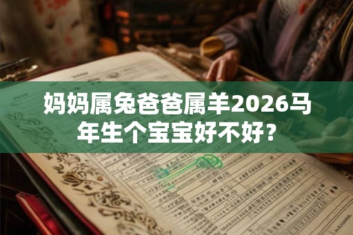 妈妈属兔爸爸属羊2026马年生个宝宝好不好？