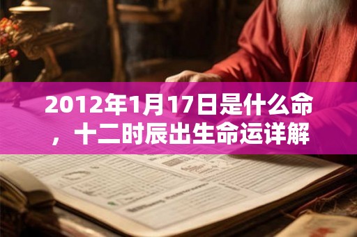 2012年1月17日是什么命，十二时辰出生命运详解