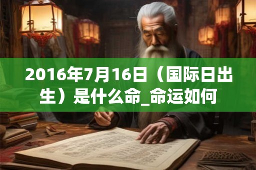 2016年7月16日（国际日出生）是什么命_命运如何