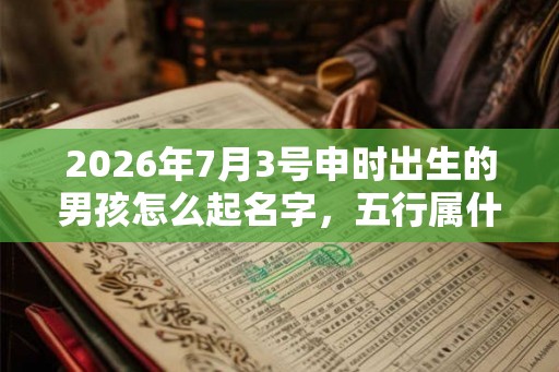2026年7月3号申时出生的男孩怎么起名字，五行属什么