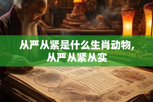 从严从紧是什么生肖动物,从严从紧从实