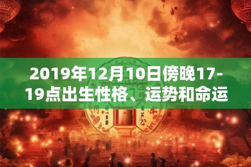 2019年12月10日傍晚17-19点出生性格、运势和命运