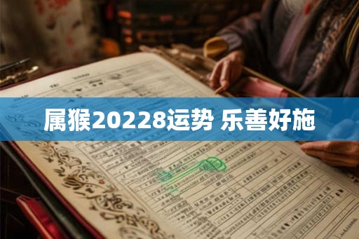 属猴20228运势 乐善好施