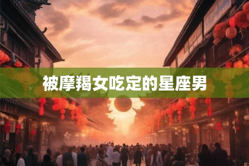 被摩羯女吃定的星座男