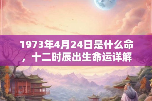 1973年4月24日是什么命，十二时辰出生命运详解