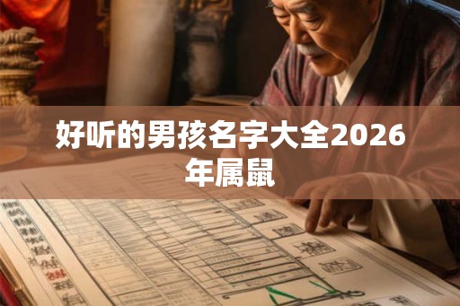 好听的男孩名字大全2026年属鼠