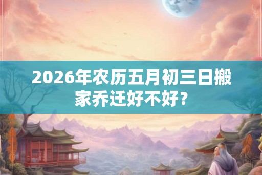 2026年农历五月初三日搬家乔迁好不好？