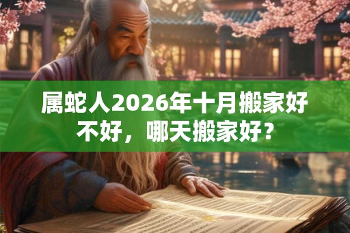 属蛇人2026年十月搬家好不好,哪天搬家好? 属蛇人2026年十月搬家好不好,哪天搬家好?