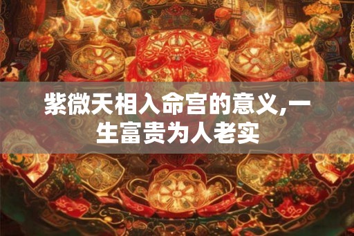紫微天相入命宫的意义,一生富贵为人老实