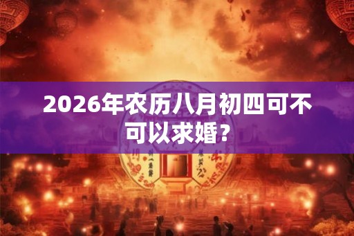 2026年农历八月初四可不可以求婚？