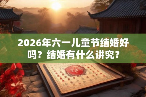 2026年六一儿童节结婚好吗？结婚有什么讲究？