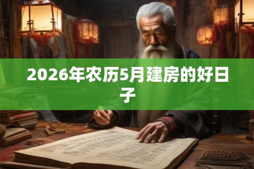 2026年农历5月建房的好日子