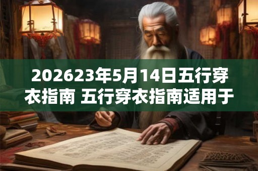 202623年5月14日五行穿衣指南 五行穿衣指南适用于202623年5月14日吗