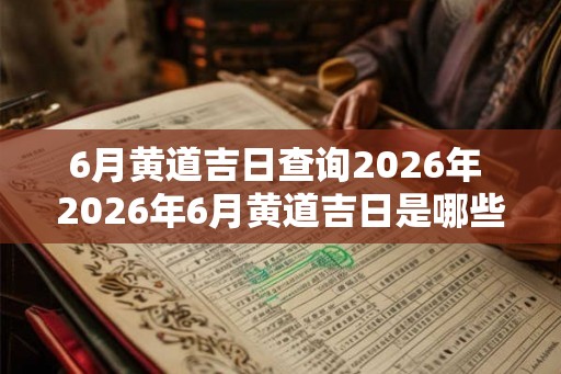 6月黄道吉日查询2026年 2026年6月黄道吉日是哪些
