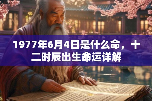 1977年6月4日是什么命，十二时辰出生命运详解