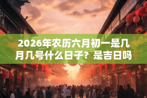 2026年农历六月初一是几月几号什么日子？是吉日吗？