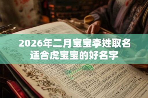 2026年二月宝宝李姓取名适合虎宝宝的好名字