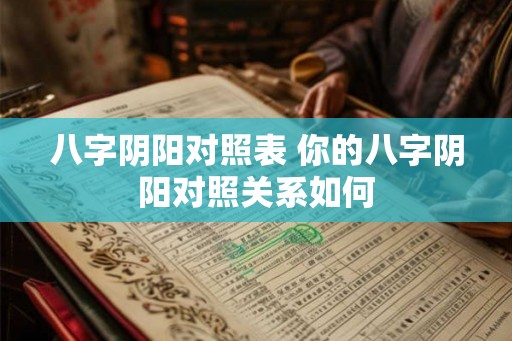 八字阴阳对照表 你的八字阴阳对照关系如何