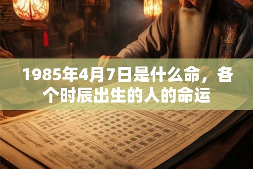 1985年4月7日是什么命，各个时辰出生的人的命运