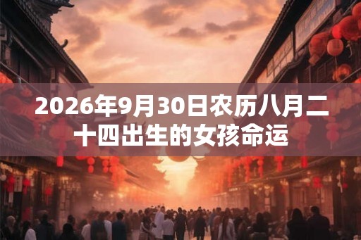2026年9月30日农历八月二十四出生的女孩命运