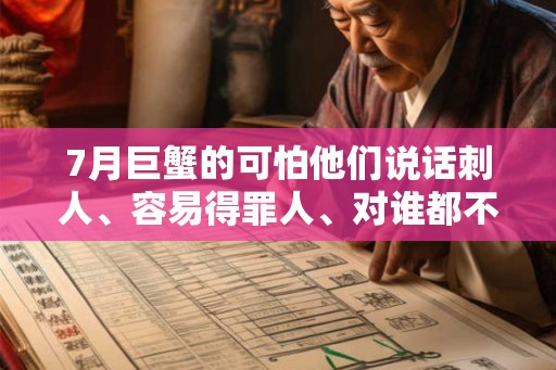 7月巨蟹的可怕他们说话刺人、容易得罪人、对谁都不留情面