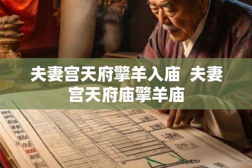 夫妻宫天府擎羊入庙  夫妻宫天府庙擎羊庙