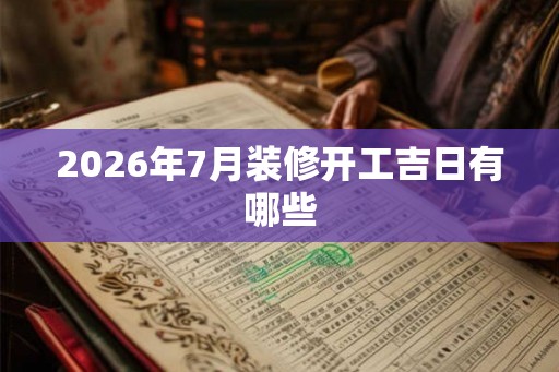 2026年7月装修开工吉日有哪些